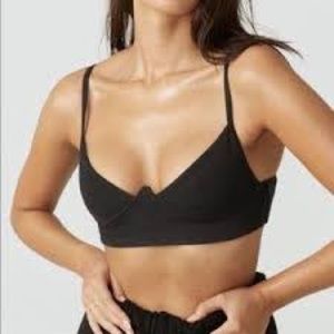 Black joah brown structured bra top m/l